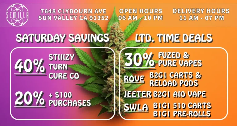 October-Deals-Semilla-Dispensary-8-Saturday-Savings-Semilla-HRC-Dispensary-Weed-Deal